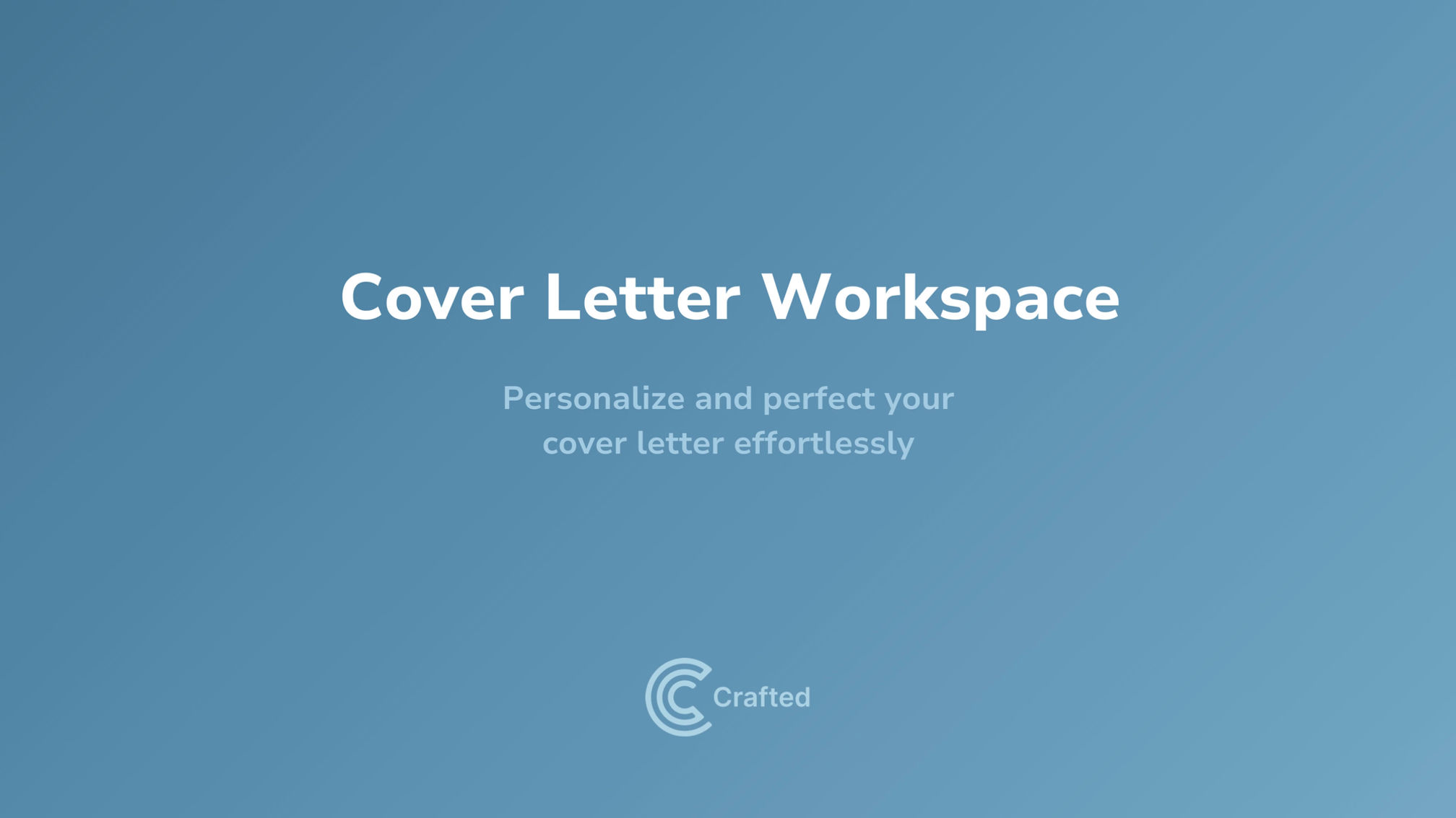 Cover Letter Workspace